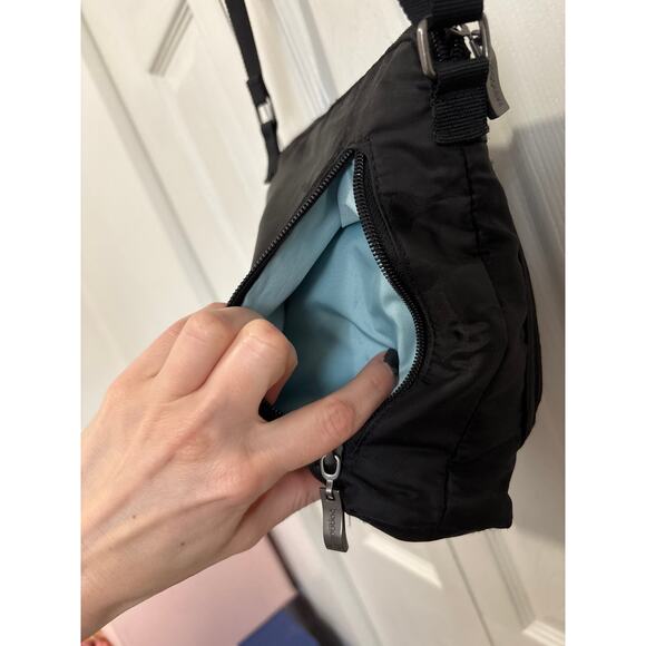 Baggallini Black Camo Nylon Small Crossbody Bag - Picture 4 of 7